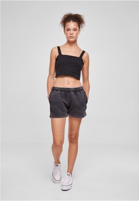 Stone-washed women's soft shorts