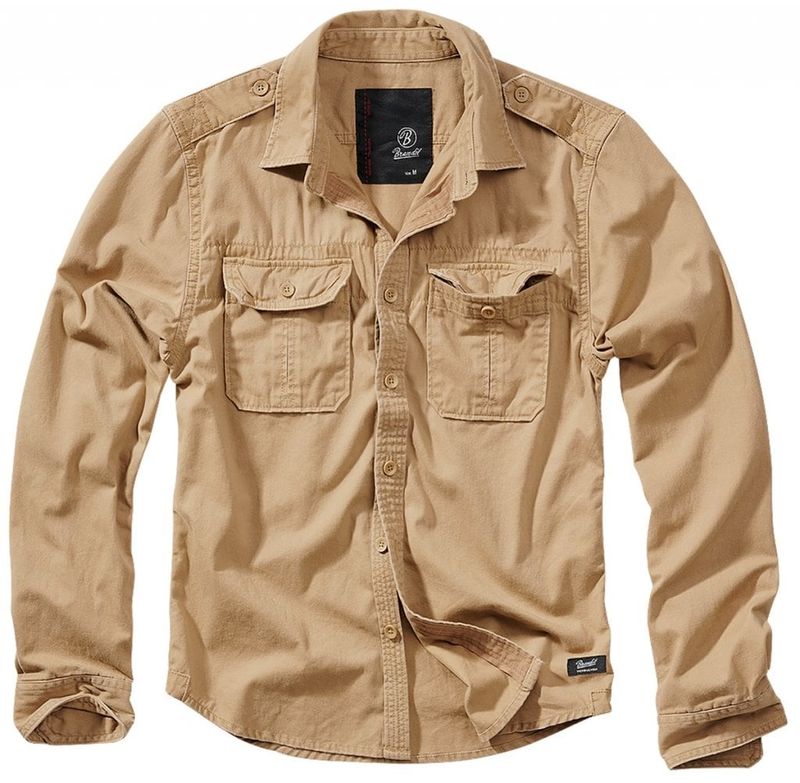 Vintage langærmet shirt beige