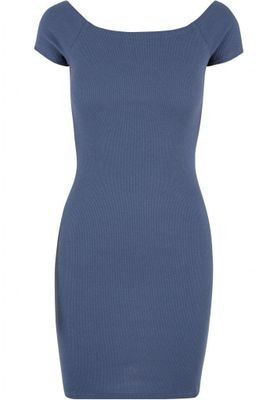 Ladies Off Shoulder Rib Dress