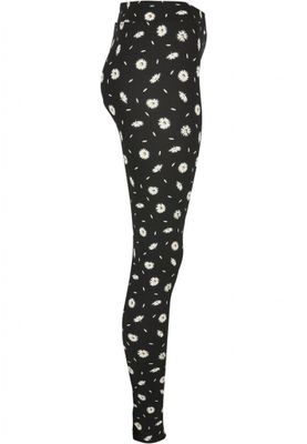 Black daisy leggings