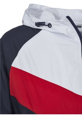 Three-color windbreaker with hood lady