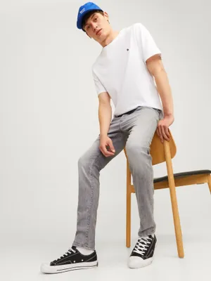 Slim fit jeans GLENN fox för herr – grey denim