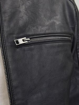 Biker jacket PU leather men