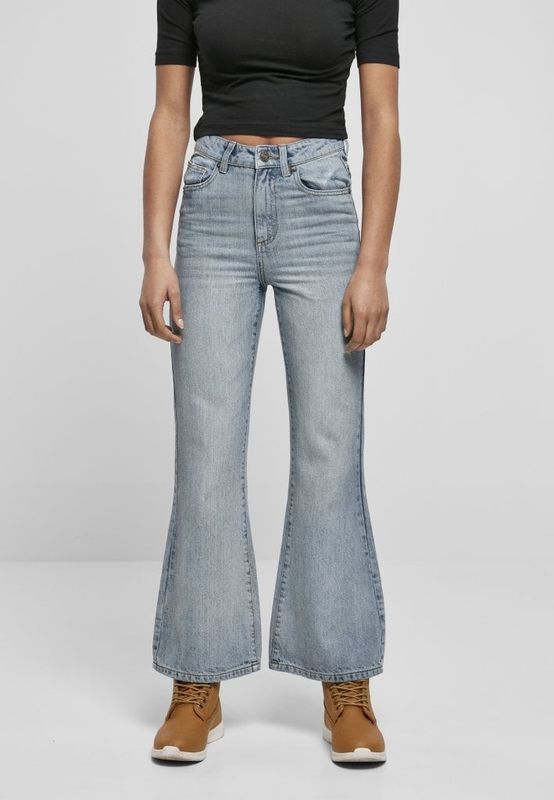 Jeans with width at the bottom and with a high waist lady