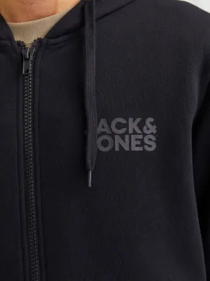 Jack & Jones ziphoodie med gummitryck
