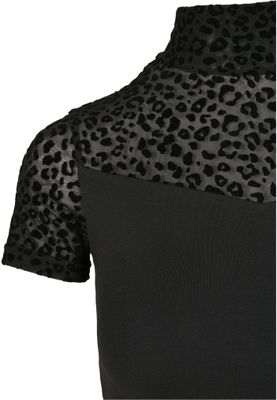 Top with high neck and lace