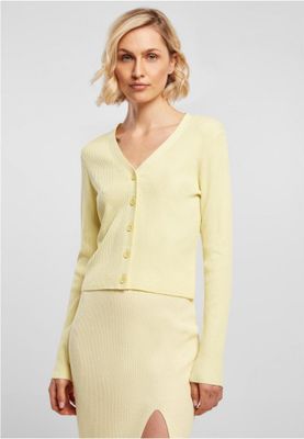 Ladies Short Rib Knit Cardigan