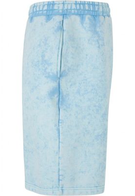 Light blue batik patterned terry shorts
