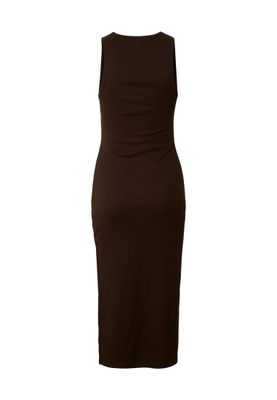 Ribbad klänning för dam – brun