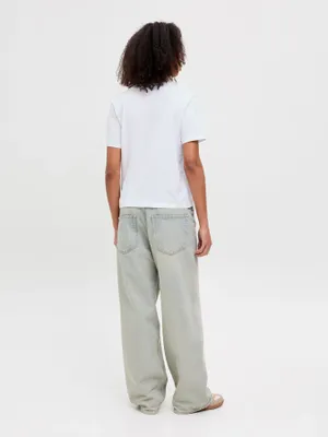 V-ringad T-shirt med kort ärm dam