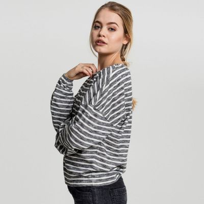 Ladies oversize stripe pullover