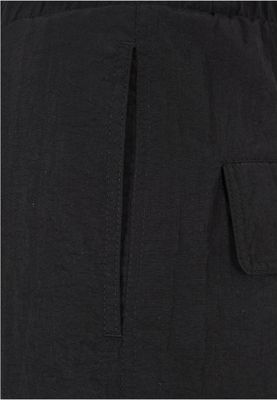 Wide nylon cargo pants for women