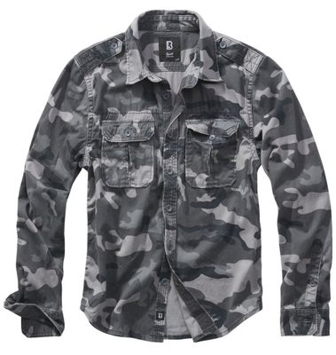 Long-sleeved shirt in gray camo