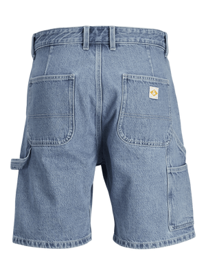 Light blue carpenter shorts in jeans for men