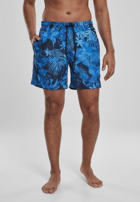 Blue patterned swim shorts