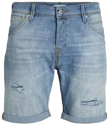 Light blue denim shorts with torns