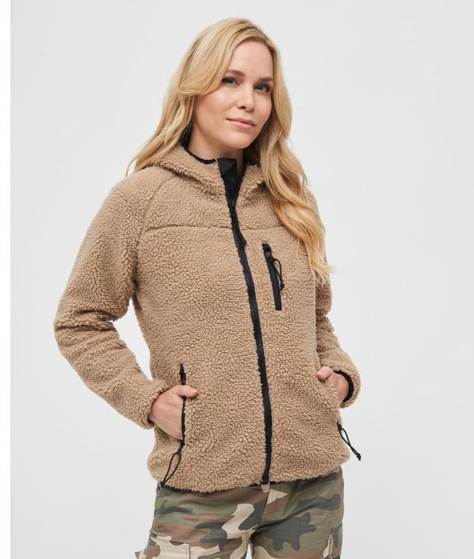 Teddyfleece lynlåsjakke camel - Dæme