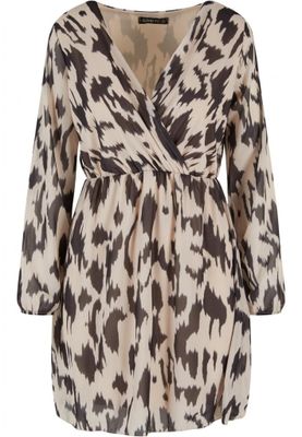 Wrap dress with tie belt