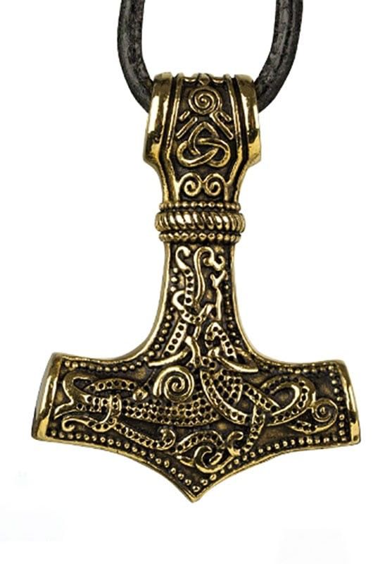 Golden Thors hammer halskæde