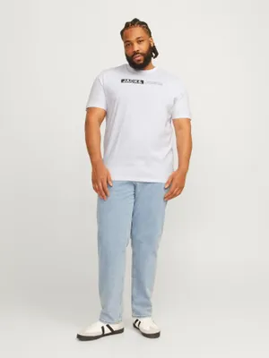 Jack & Jones Plus Size T-shirt med logotryck – Vit