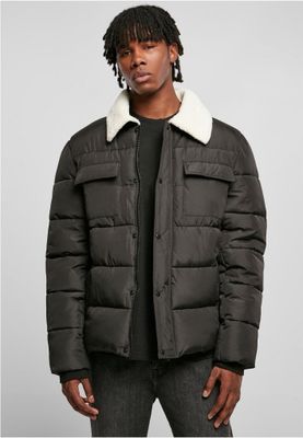Sherpa Collar Padded Shirt Jacket