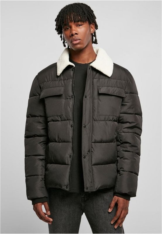 Sherpa Collar Padded Shirt Jacket