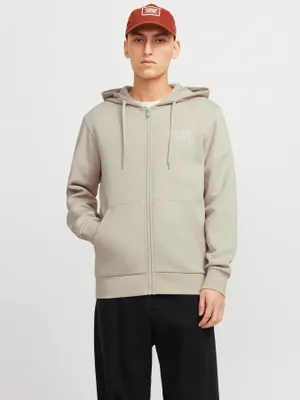 Jack & Jones ziphoodie med gummitryck