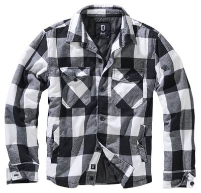 White/black flannel jacket for men