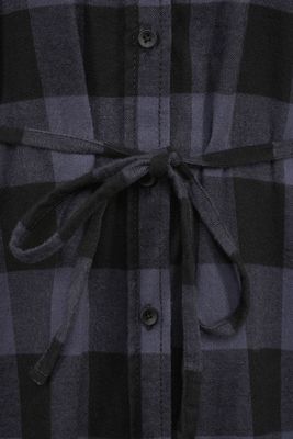 Long-sleeved flannel shirt dress - women