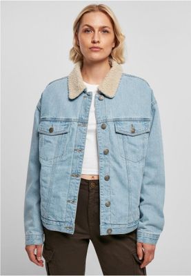 Ladies Oversized Sherpa Denim Jacket