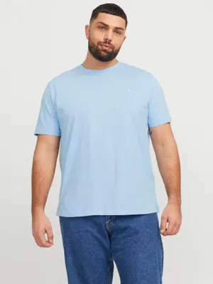 Ljusblå plus size T-shirt herr med broderi – Jack & Jones