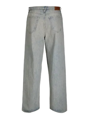 Ljusa stentvättade wide fit jeans herr  - DAVE