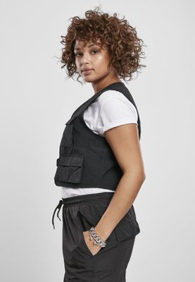 Black short vest lady