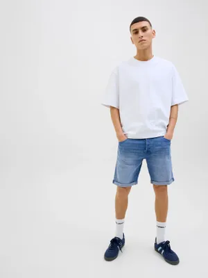 Klassiska blå jeansshorts herr