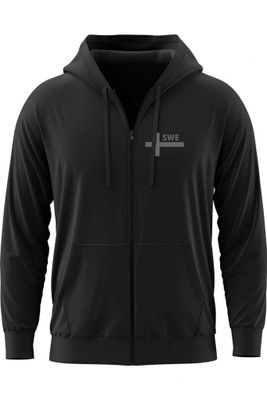 SWE gray flag zip hoodie