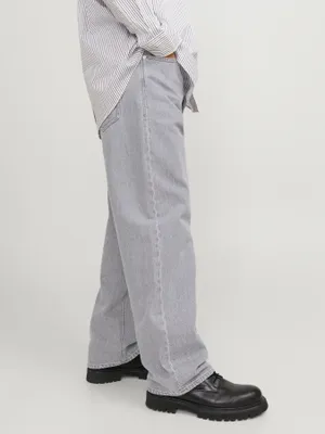 Grå baggy jeans med twillväv-struktur - ALEX