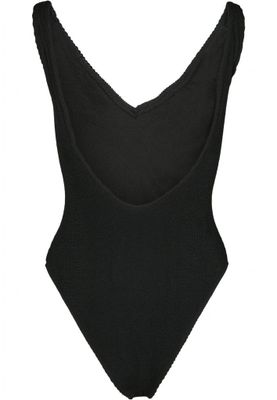 Creased swimsuit with high legs