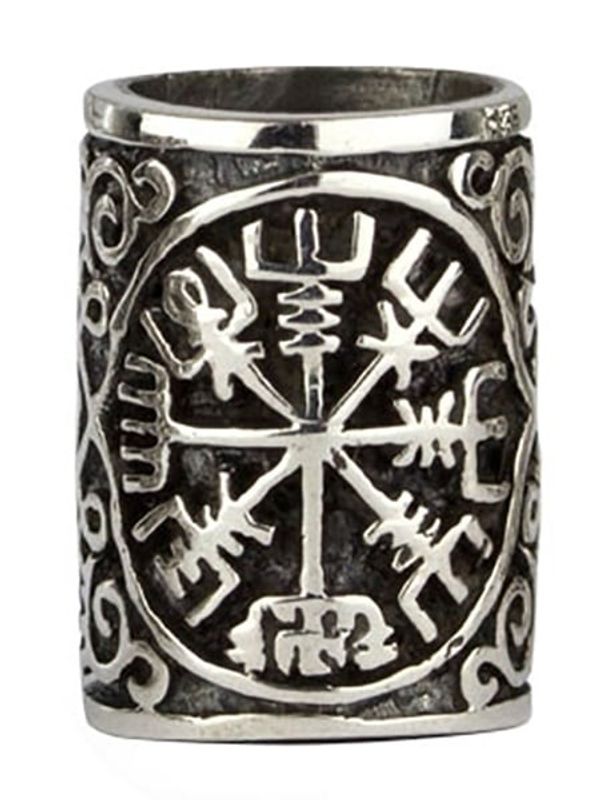 Vegvisir skægperle 925 sølv