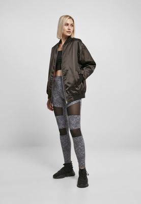 Ladies Oversized Satin Bomber Jacket