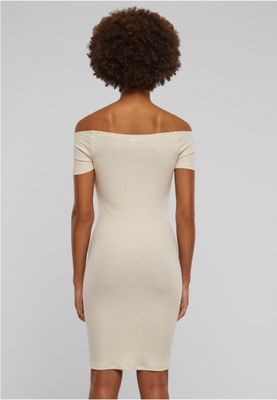 Ladies Off Shoulder Rib Dress