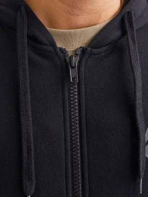 Jack & Jones ziphoodie med gummitryck