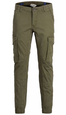 Olive cargo pants for children