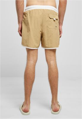 Retro Swimshorts White/Unionbeige
