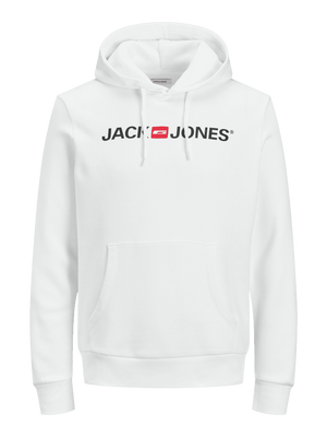 JJ white logo hoodie men