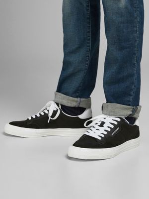 Black sneaker suede-like material
