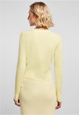 Ladies Short Rib Knit Cardigan