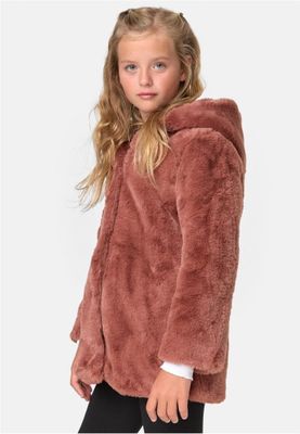 Fur coat dark pink kids