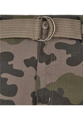 Cargo shorts with belt camouflage
