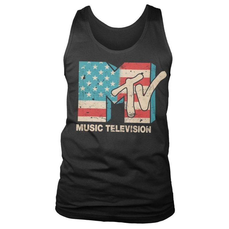 MTV Distressed USA Flag Tank Top