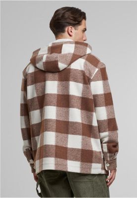 Checked jacket with hood for men